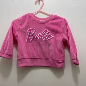 Barbie Girls Hot Pink Corduroy Textured Pullover Sweatshirt 12M 64P2566BRF